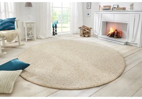 Кремав кръгъл килим ø 133 cm Wolly – BT Carpet