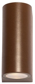 Външна стенна лампа ръждиво кафява пластмасова овална 2-светлина - Baleno