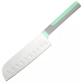 Нож сантоку Tasty Go Green 678094, Мека дръжка, 13 см, Неръждаема стомана, Зелен