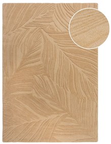 Светлокафяв вълнен килим , 160 x 230 cm Lino Leaf - Flair Rugs