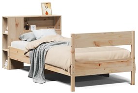 3322966 vidaXL Легло с рафтове за книги, без матрак, 90x200 см, бор масив