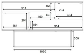 Нисък скрин с дъбов декор в естествено кафяво 145x82 cm Titan - Marckeric