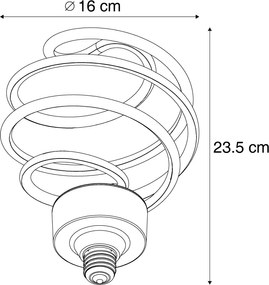 E27 LED декоративна крушка черна спирала 6W 370 lm 3000K