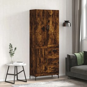 3196016 vidaXL Висок шкаф, опушен дъб, 69,5x34x180 см, инженерно дърво