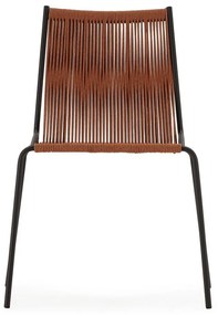 Теракотени метални трапезни столове в комплект за подреждане 2 бр. Emily – Marckeric