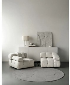 Сив вълнен кръгъл килим ø 200 cm Morphic Botanica – Agnella