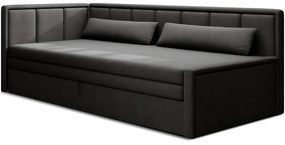 Тъмносив шенилов разтегателен диван с място за съхранение 214 cm Fulgeo – ELTAP