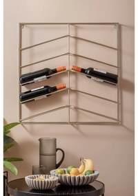Стенен метален стелаж за вино в златист цвят брой бутилки 10 67x66x7,5 cm Cuadro – PT LIVING