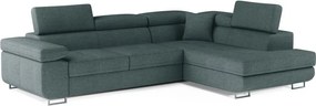 Син разтегателен ъглов диван с място за съхранение (десен ъгъл L форма) Anton – ELTAP