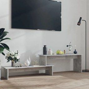 806269 vidaXL ТВ шкаф, бетонно сив, 180x30x43 см, инженерно дърво