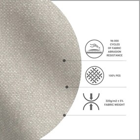 Сиво-бежово тапицирано единично легло 90x200 cm Alba – Maison de Rêve