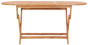 48998 vidaXL Сгъваема градинска маса, 160x80x75 см, тиково дърво масив