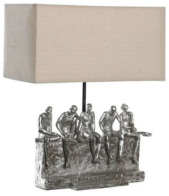 Настолна лампа DKD Home Decor 36 x 21,5 x 43 cm Сребрист Бежов Метал Смола 220 V 50 W