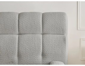 Светлосиво двойно тапицирано легло с място за съхранение с включена подматрачна рамка 160x200 cm Mont Blanc – Bobochic Paris