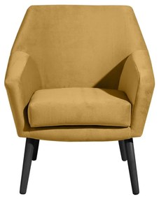 Кресло от жълто кадифе с черни крака Alegro - Max Winzer