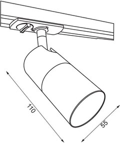 Спот за релсов монтаж WOODY, черен, 1хGU10