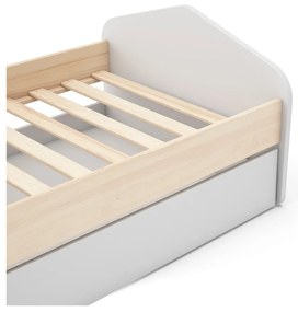 Детско легло от бор с разтегателно легло 90x200 cm, бяло/естествено Estefania - Marckeric