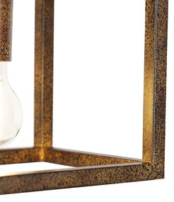 Индустриално висящо осветление ръждяво кафяво 4-светлина - Cage