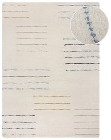 Кремав ръчно изработен вълнен килим 200x290 cm Dottie Geometric – Flair Rugs