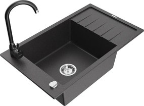 Mexen Elias гранитна кухненска мивка с една камера с дренаж и кухненски