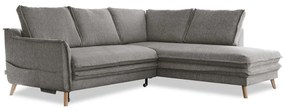 Сив сгъваем ъглов диван (десен ъгъл) Charming Charlie – Miuform