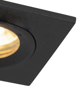 Интелигентен вграден прожектор черен квадратен IP44 вкл. Wifi GU10 - Xena