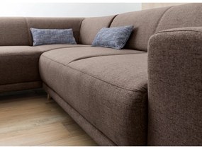 Кафяв разтегателен/с място за съхранение ъглов диван (ляв ъгъл/L форма) Classy Sophie – Miuform
