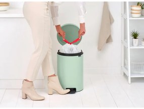 Кош за боклук с педал Brabantia NewIcon 1008847, 20 л, Плавно затваряне, Противоплъзгаща основа, Светлозелен