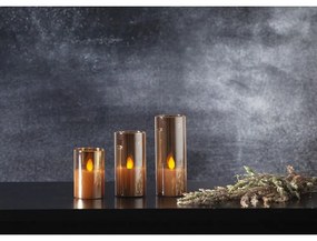 Оранжева LED восъчна свещ в стъкло, височина 7,5 см M-Twinkle - Star Trading