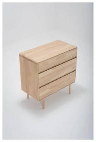 Масивен дъбов скрин с 3 чекмеджета Fawn - Gazzda