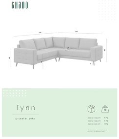 Тъмносин ъглов диван (променлива) Fynn - Ghado