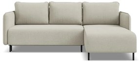 Бежов разтегателен ъглов диван с място за съхранение (десен ъгъл) Luana – Makamii