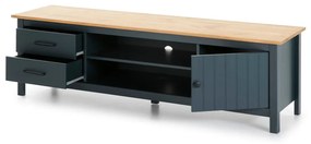 Тъмносиня борова телевизионна масичка 158x47 cm Miranda - Marckeric