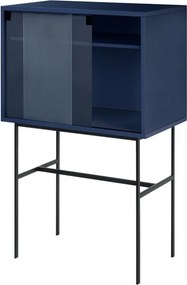 Тъмносиня витрина с плъзгащи се врати 70x109x40 cm Lekko – noo.ma