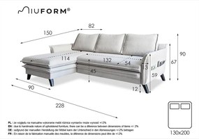 Сиво-бежов разтегателен/с място за съхранение ъглов диван (ляв ъгъл) Charming Charlie – Miuform