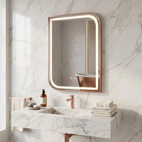Огледало LED ZONE 80x60 BRUSH  ROSE GOLD