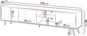 TV кабинет Porto-Mauro-Length: 175 cm