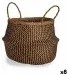 Декоративна Кошница Кафяв Черен Тръстики 8 L 36 x 30 x 36 cm (8 броя)