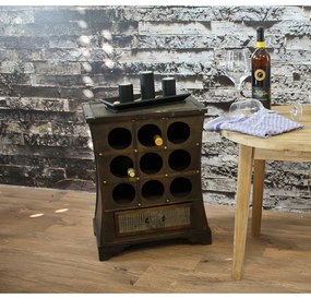 Кафяв шкаф за вино за 9 броя бутилки, 46x58 cm – Deco Pleasure