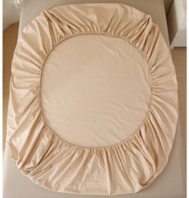 Памучен чаршаф с ластик - бежов Šírka: 200 cm | Dĺžka: 220 cm