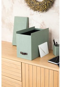 Зелен картонен органайзер за докумнети Johan Canvas Paper Laminate – Bigso