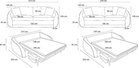 Светлосив разтегателен диван 235 cm Cezanne – Bobochic Paris