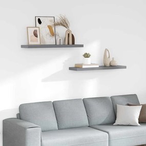 323860 vidaXL Окачени стенни рафтове, 2 бр, сиви, 90x23,5x3,8 см, МДФ