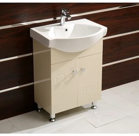 Долен шкаф за баня ICP 6080 BEIGE, PVC, бежов, с умивалник, 61.5x44x85см