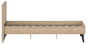 Двойно легло от дъбов декор с включена подматрачна рамка в естествен цвят 160x200 cm Ry – Tvilum