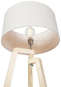 Подова лампа триножник дърво с абажур пипер 50 см - Puros