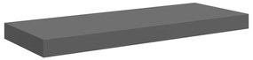 323790 vidaXL Окачен стенен рафт, сив гланц, 60x23,5x3,8 см, МДФ