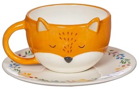 Оранжева доломитова чаша с чинийка , 300 ml Finley Fox - Sass & Belle