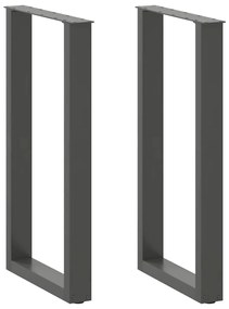 4013222 vidaXL Крака за бар маса, U-образни, 2 бр., антрацит, 50x(90-91) см, стомана