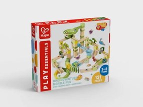 Комплект дървена игра, Hape, Домино, Дино приключение, 131 части